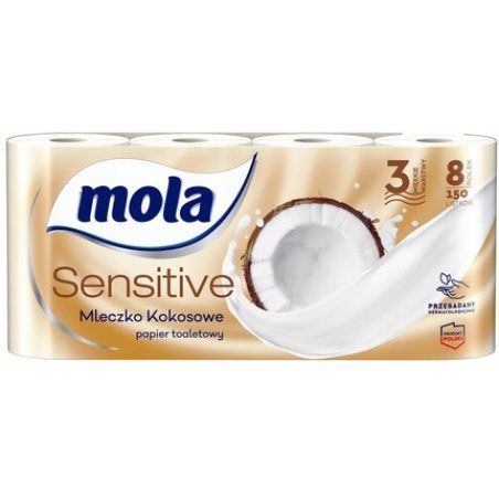 Mola Sensitive Toilet Paper Coconut Milk - 8 Rolls