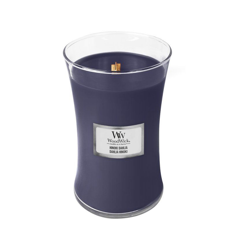 WoodWick Hinoki Dahlia wax candle Cylinder Violet 1 pc(s)