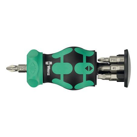 Kraftform Kompakt Stubby Magazin RA 4 (schwarz/grün, 6-teilig, 1/4", mit Ratschenfunktion)