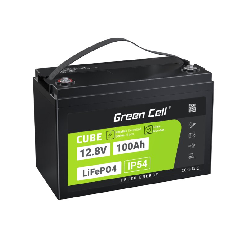 Green Cell LFPGC12V100AH Batterie de l'onduleur Phosphate de fer lithié (LiFePo4) 12,8 V 100 Ah