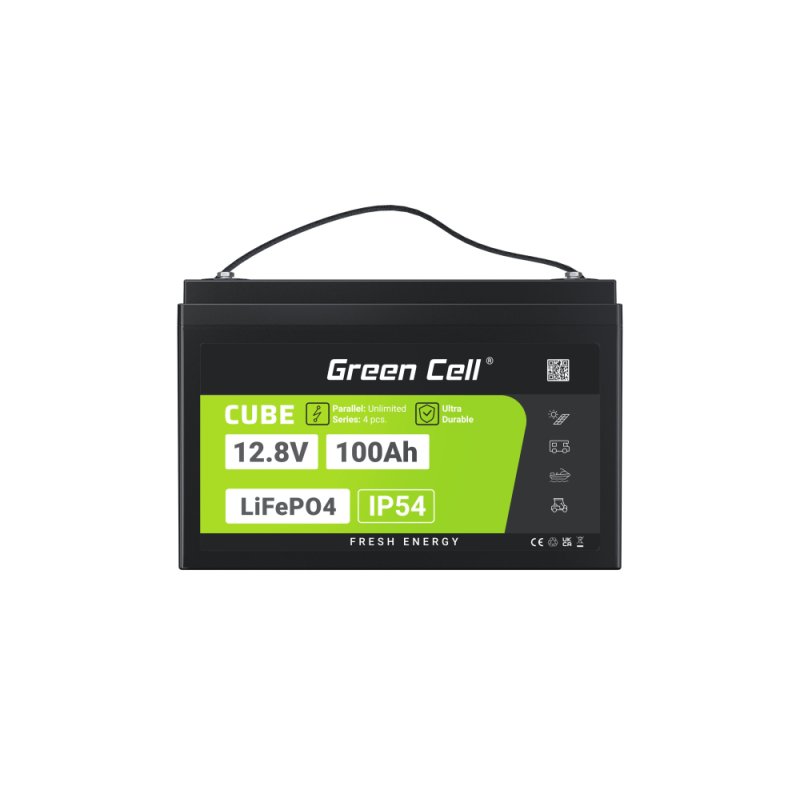 Green Cell LFPGC12V100AH Batterie de l'onduleur Phosphate de fer lithié (LiFePo4) 12,8 V 100 Ah