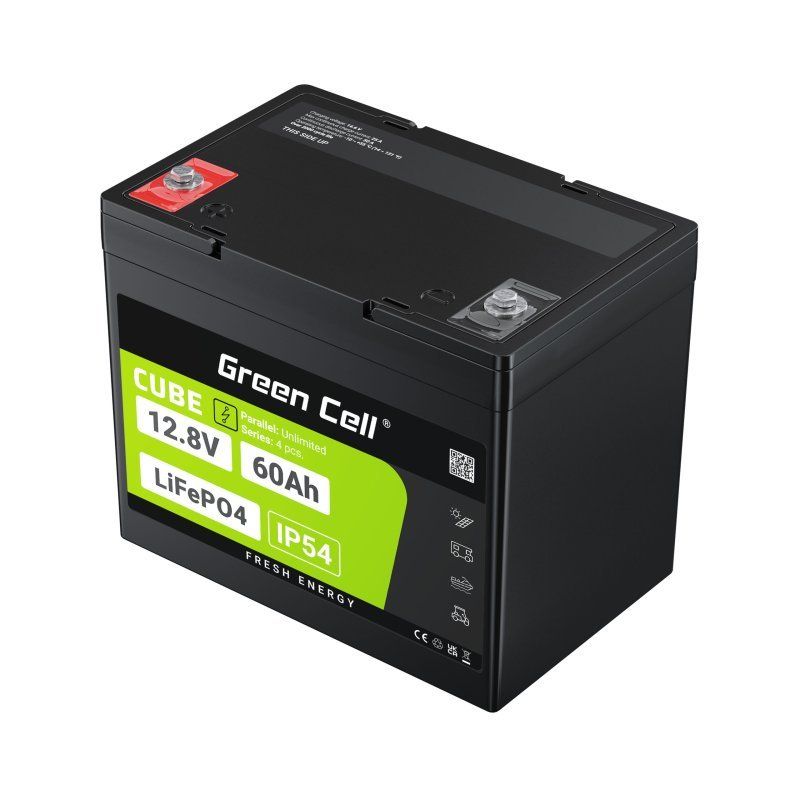 Green Cell LFPGC12V60AH Batterie de l'onduleur Phosphate de fer lithié (LiFePo4) 12,8 V 60 Ah