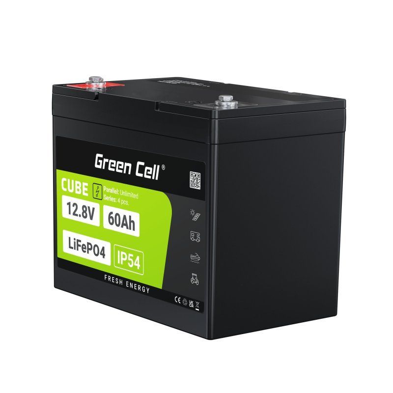 Green Cell LFPGC12V60AH Batterie de l'onduleur Phosphate de fer lithié (LiFePo4) 12,8 V 60 Ah