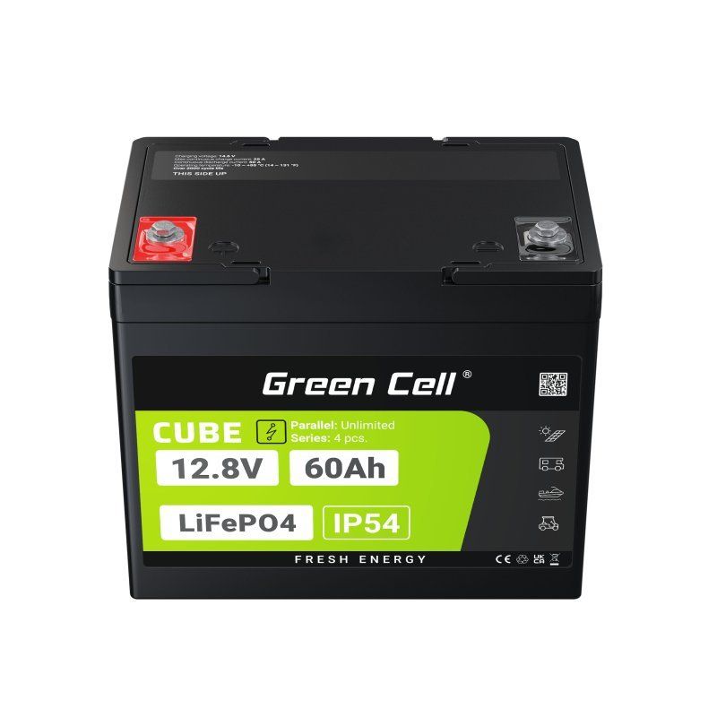 Green Cell LFPGC12V60AH Batterie de l'onduleur Phosphate de fer lithié (LiFePo4) 12,8 V 60 Ah