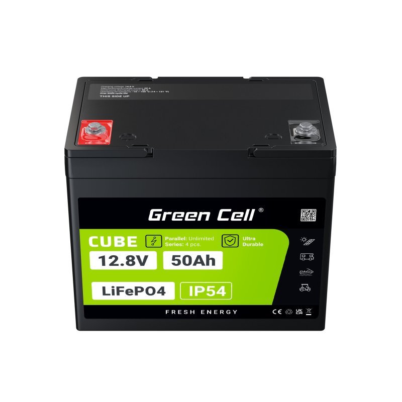 Green Cell LFPGC12V50AH Batterie de l'onduleur Phosphate de fer lithié (LiFePo4) 12 V 50 Ah
