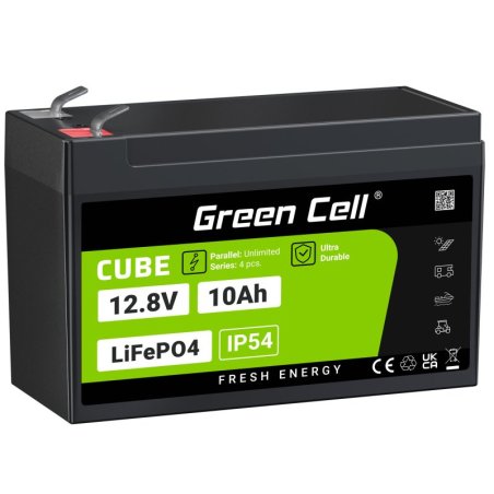 Green Cell LFPGC12V10AH Batterie de l'onduleur Phosphate de fer lithié (LiFePo4) 12,8 V 10 Ah