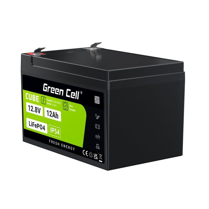 Green Cell LFPGC12V12AH Batterie de l'onduleur Phosphate de fer lithié (LiFePo4) 12,8 V 12 Ah