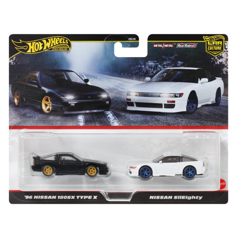 Hot Wheels Premium Car Culture Nissan Silvia 2-Pack, 1:64 Scale Toy Cars for the Adult Collector