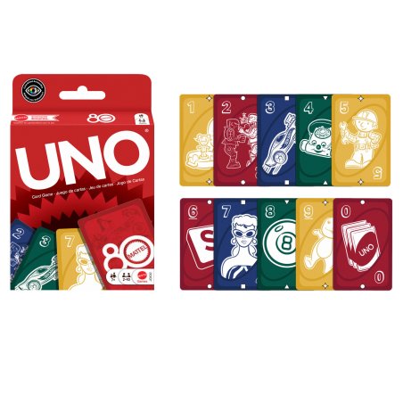 Mattel 80th Anniversary UNO jeux de cartes Ruby Red
