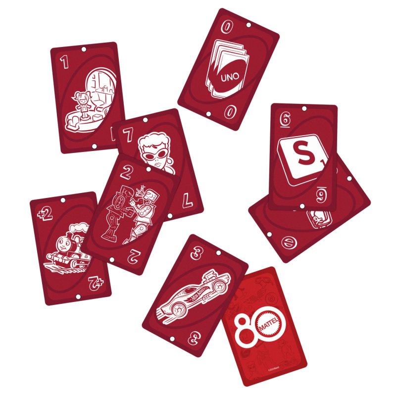 Games UNO – Jeu de cartes Rouge Rubis 80 ans Mattel