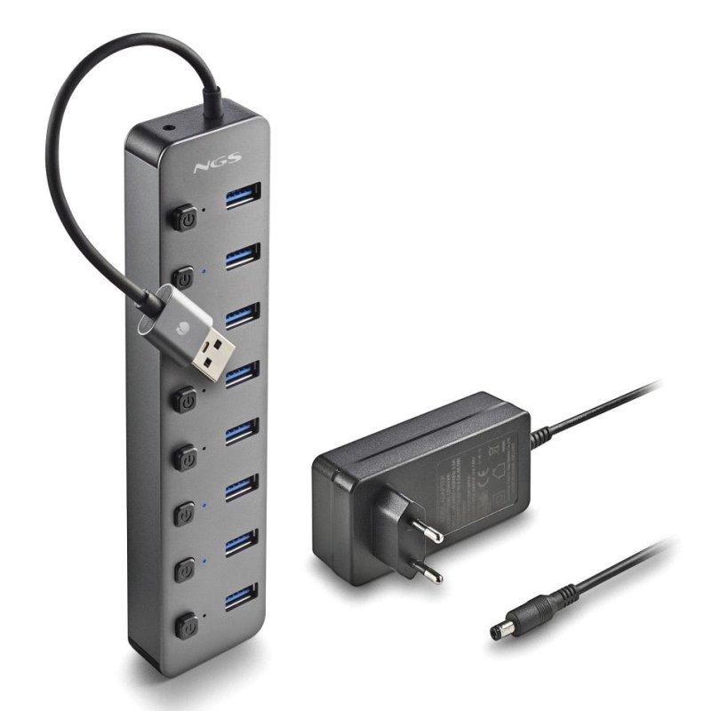 NGS HUB USB 3.0 DE 8 PORTS CHARGE 5V/3A