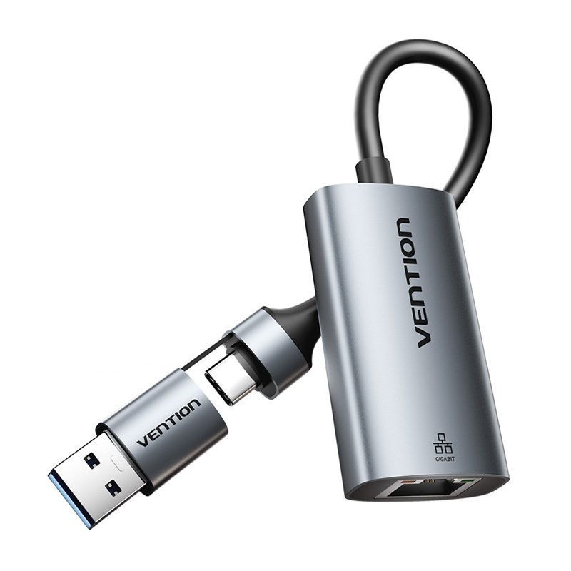 Adapter Vention USB-A USB-C do Gigabit Ethernet 0.15m