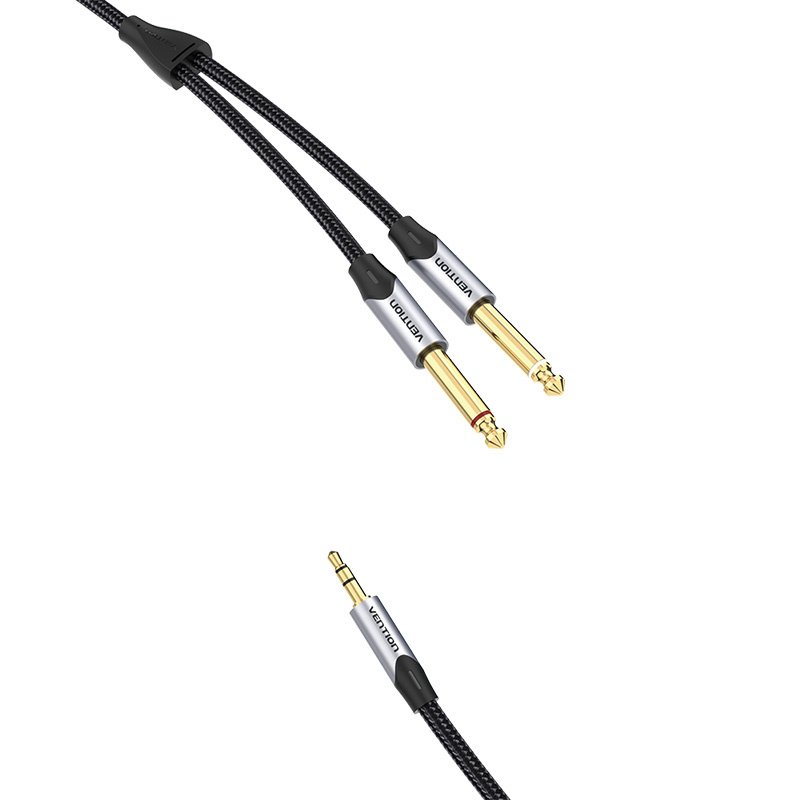 Audio cable mini jack 3.5mm to 2x jack 6.35mm male Vention BARHK 8m