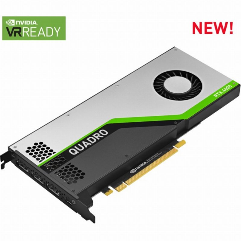 PNY compatible Quadro RTX 4000, 8192 MB GDDR6, 3x DP, USB-C