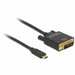 KAB USB C  DVI 24+1 Stecker (4K 30Hz) 2 m schwarz Delock compatible