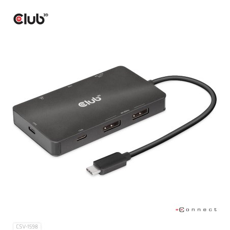 CLUB3D CSV-1598 station d'accueil USB 3.2 Gen 2 (3.1 Gen 2) Type-C Noir