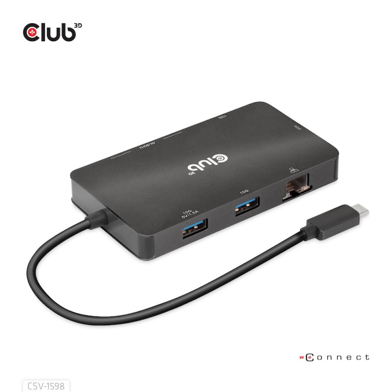 CLUB3D USB Gen2 Type-C to Dual DisplayPort 4k60Hz 7-in-1 HUB