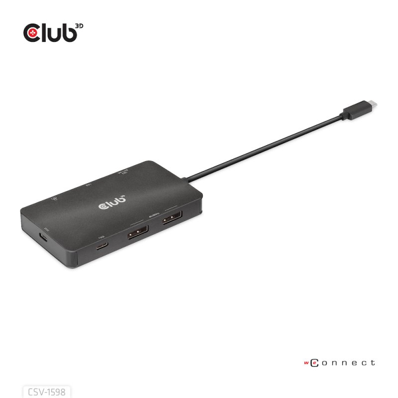 CLUB3D CSV-1598 station d'accueil USB 3.2 Gen 2 (3.1 Gen 2) Type-C Noir