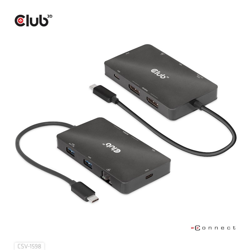 CLUB3D USB Gen2 Type-C to Dual DisplayPort 4k60Hz 7-in-1 HUB