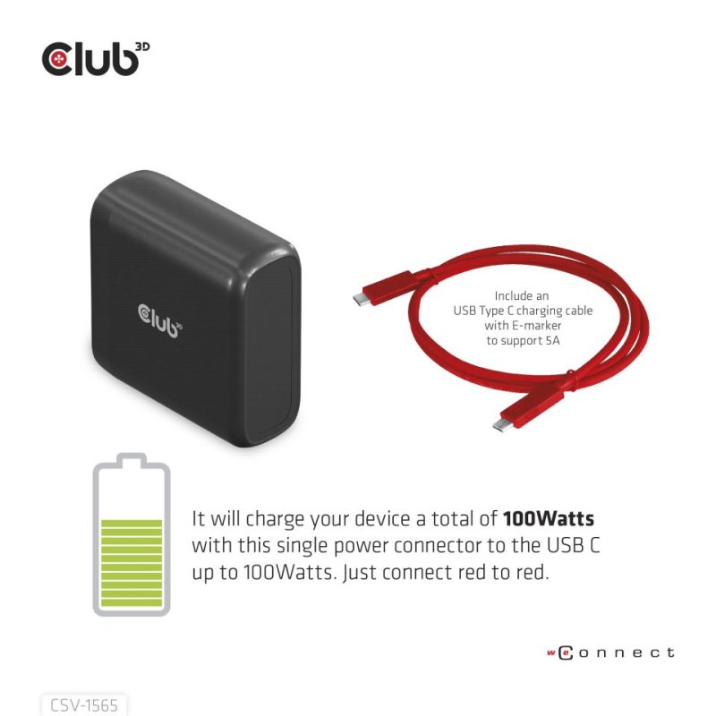 Club3D 4K ChargingDock USB-C -5xUSB3/DP/HDMI/VGA/LAN 100W