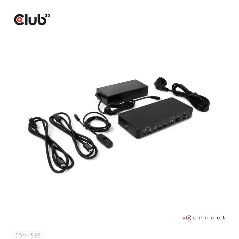 CLUB3D CSV-1585 commutateur écran, clavier et souris Noir