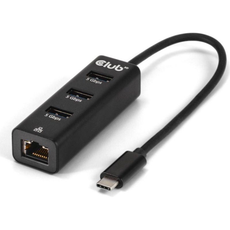 Club3D USB-Hub USB Typ-C 3.2 3x USB Typ A 1Gbps
