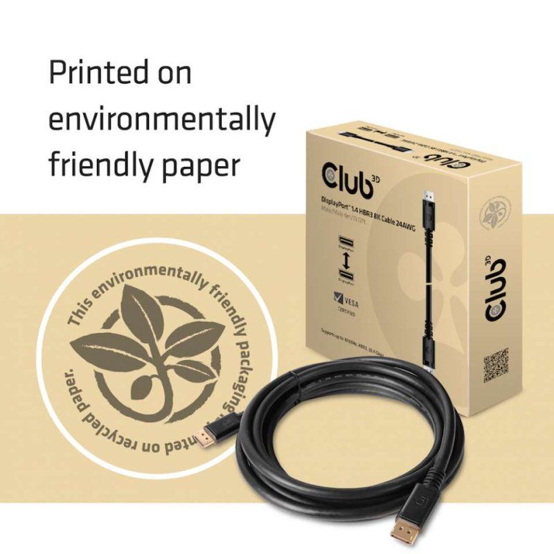 Club3D DisplayPort-Kabel 1.4 HBR3 32.4Gb/s 4m 8K60Hz St/St retail