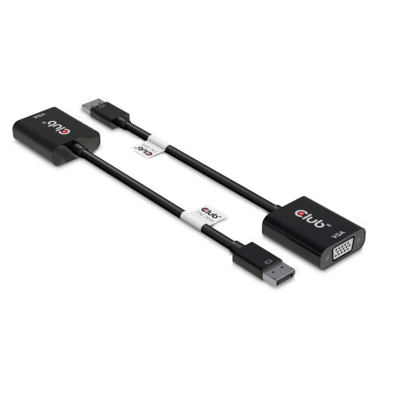 Club3D Adapter DisplayPort VGA aktiv St/Bu schwarz Polybeutel