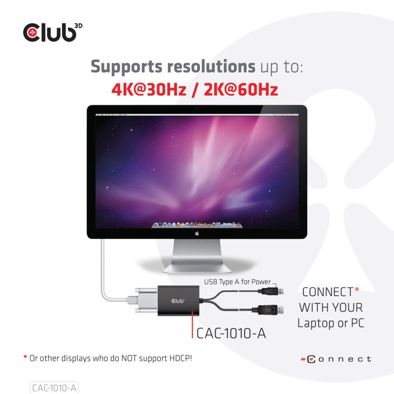 CLUB3D CAC-1010-A câble vidéo et adaptateur 0,6 m DisplayPort DVI-D USB