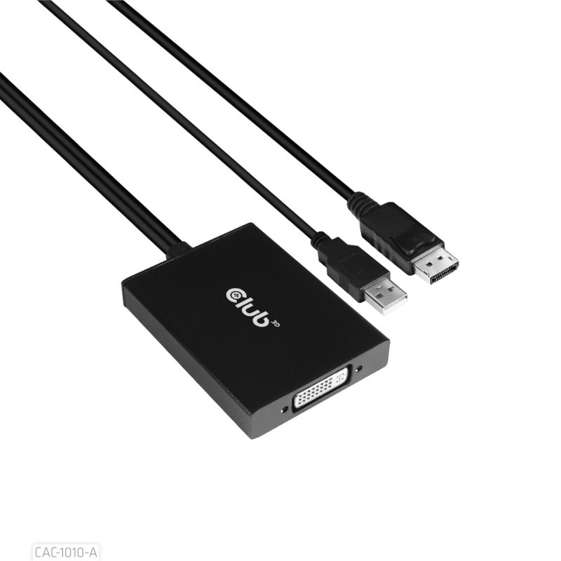 CLUB3D CAC-1010-A câble vidéo et adaptateur 0,6 m DisplayPort DVI-D USB