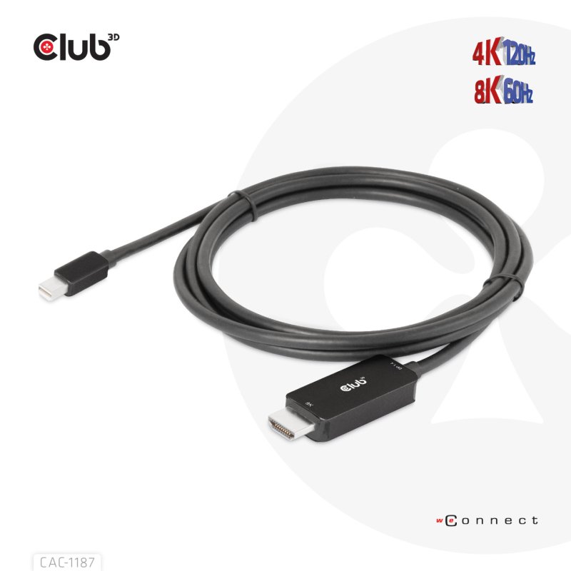 Club3D Kabel MiniDP 1.4 HDMI 1.8m 8K60Hz St/St retail