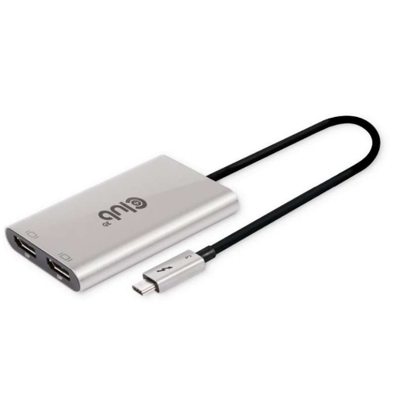 Club3D Adapter Thunderbolt 3 2x DP 1.2 4K@60Hz aktiv St/Bu retail
