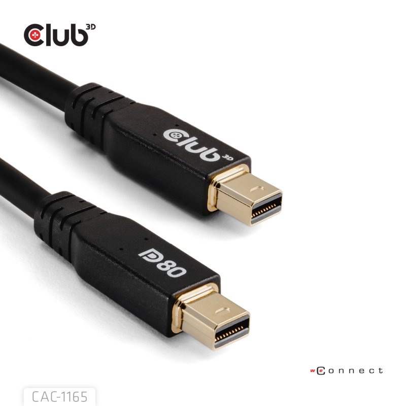 CLUB3D MiniDisplayPort™ to MiniDisplayPort Bi-Directional VESA DP80 Certified Cable M/M 1m/3.28ft