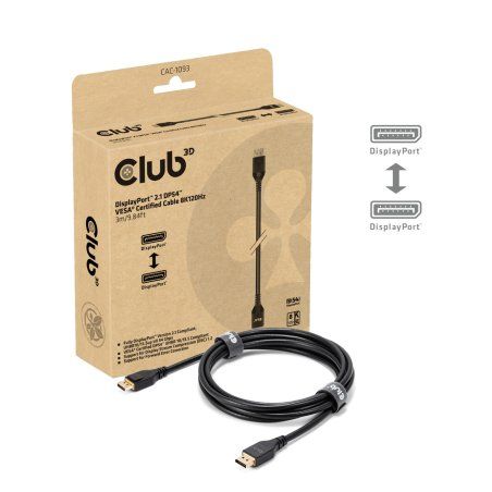 CLUB3D DisplayPort™ 2.1 DP54™ VESA Certified Cable 8K120Hz 3m/ 9.84ft