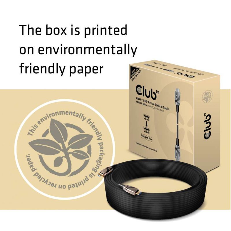 Club3D HDMI-Kabel A - A 2.0 aktiv opt. 4K60Hz UHD 50 Meter retail