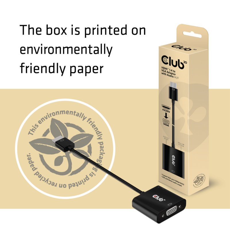 Club3D Adapter HDMI 1.4 VGA (mit Audio) St/Bu retail