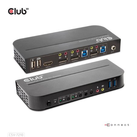 Club3D KVM Switch 4K60Hz 2x DP HDMI oder DP/2xUSB/Audio