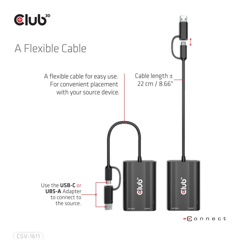 Club3D Adapter USB Typ C/A HDMI / VGA St/Bu