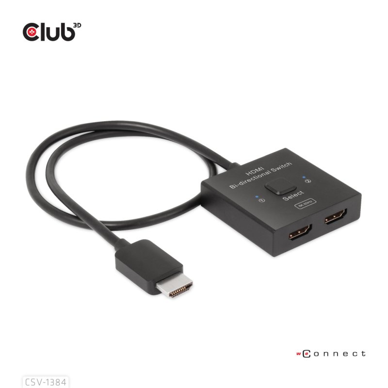 Club3D HDMI Switch 2-in-1 bidirektional 8K60Hz/4K120Hz UHD retail