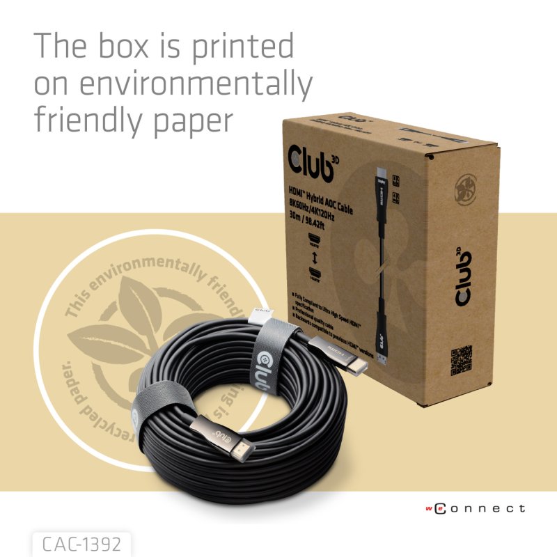 Club3D HDMI-Kabel A - A 2.1 aktiv opt. 8K60Hz UHD 30 Meter retail