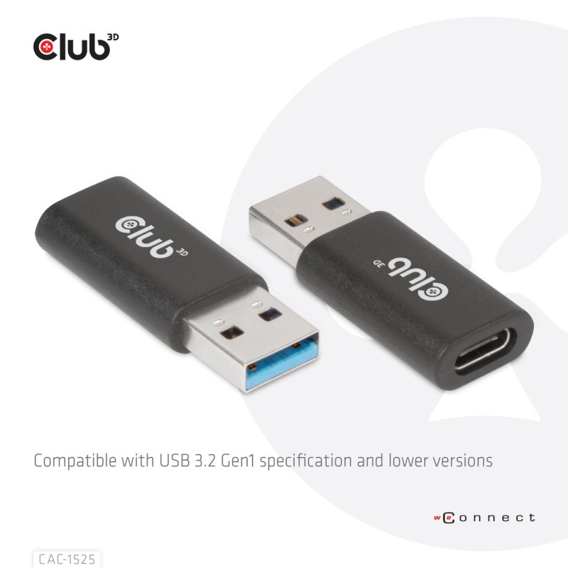 Club3D Adapter USB 3.2 Typ A USB 3.2 Typ C St/Bu