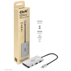 CLUB3D CSV-1543 station d'accueil USB 3.2 Gen 2 (3.1 Gen 2) Type-C Noir, Argent