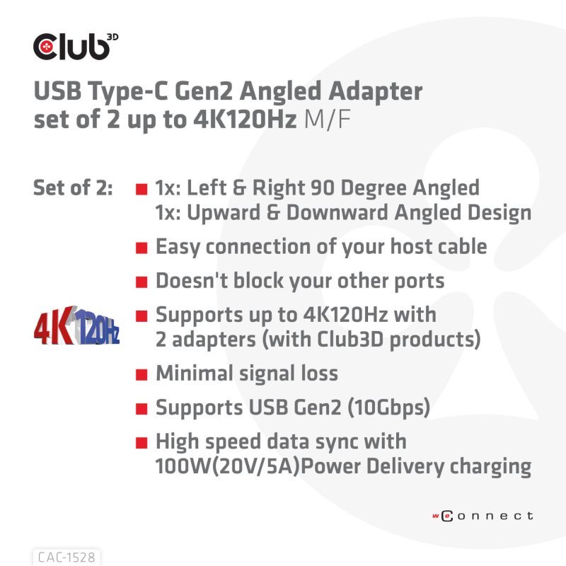 CLUB3D CAC-1528 changeur de genre de câble USB C