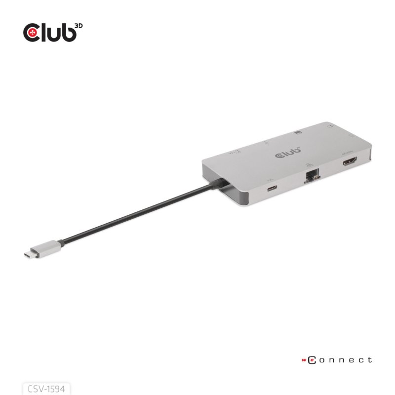 Club3D USB-C 9in1-HUB HDMI/VGA/2xUSB/USB-C/RJ45/SD PD100W
