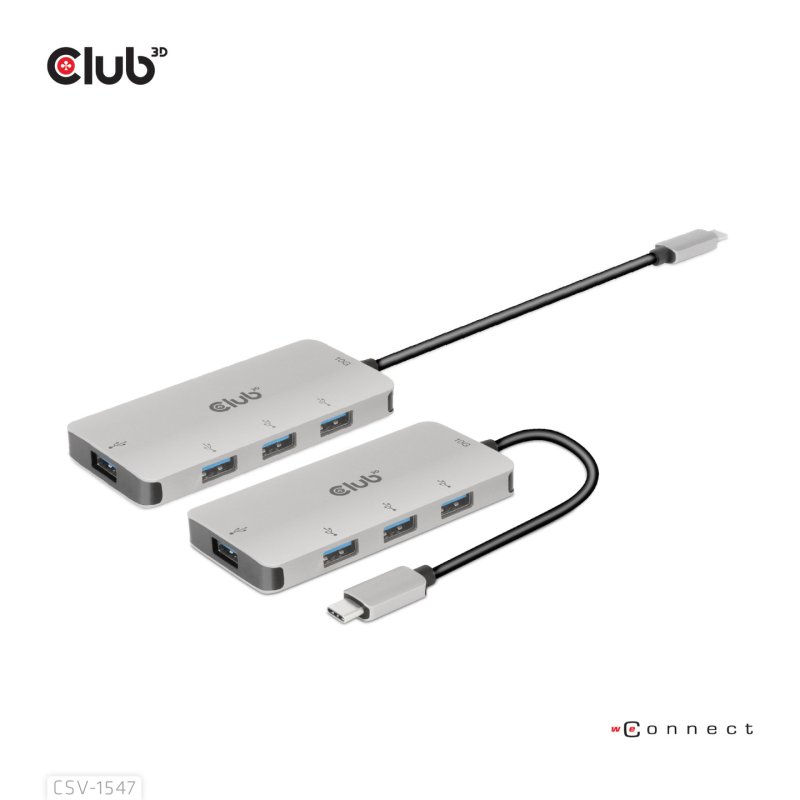 CLUB3D CSV-1547 hub & concentrateur USB 3.2 Gen 2 (3.1 Gen 2) Type-C 10000 Mbit/s Noir, Argent