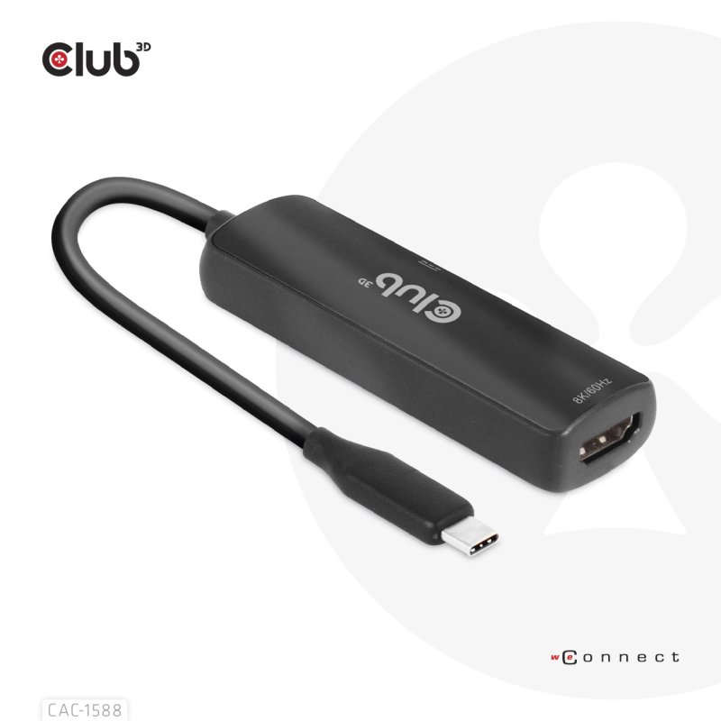 CLUB3D CAC-1588 câble vidéo et adaptateur 0,17 m USB Type-C HDMI Noir