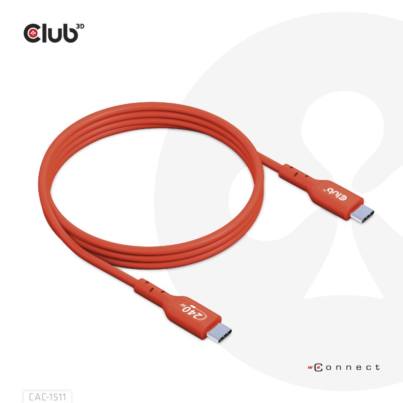 CLUB3D CAC-1515 câble USB USB 2.0 4 m USB C Orange, Rouge