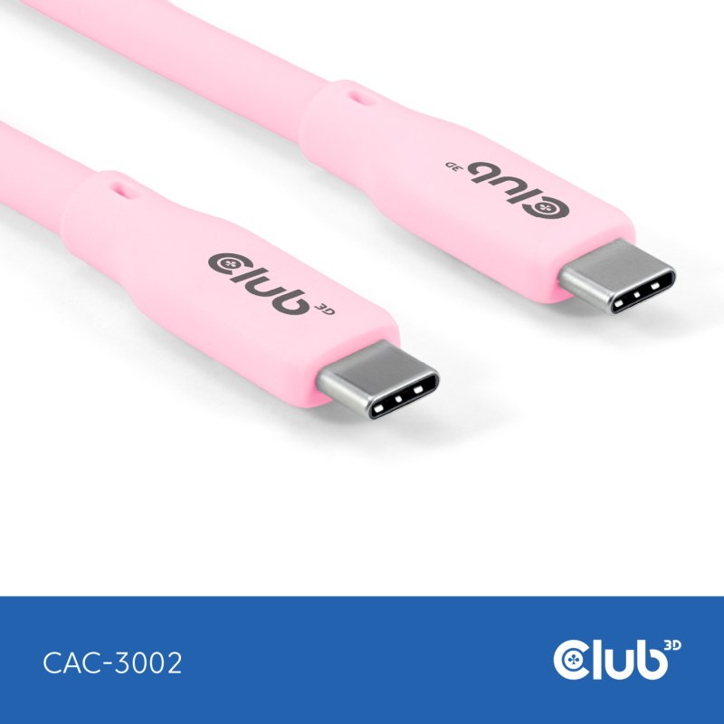 Club3D Lifestyle USB-C Kabel PD 240W.20Gbps 2m pink St/St