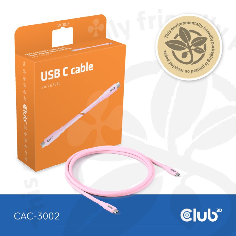 CLUB3D CAC-3002 câble USB USB4 Gen 3x2 2 m USB C Rose