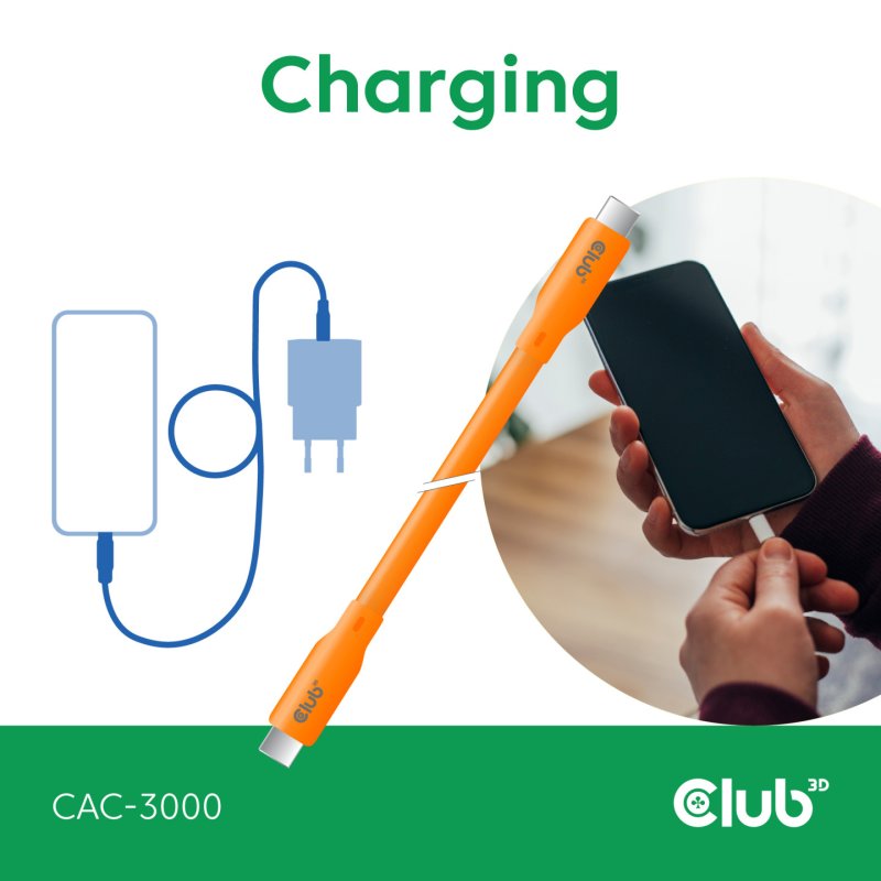 CLUB3D Kabel / Adapter câble USB USB4 Gen 2x2 2 m USB C Orange
